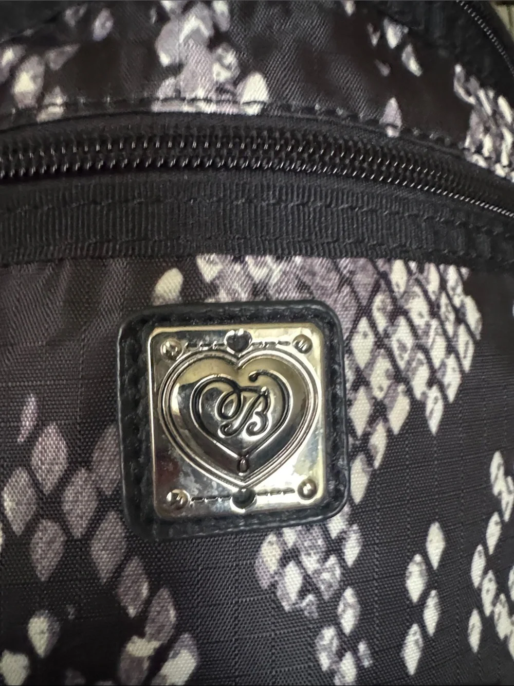Brighton Black and White Snakeskin Cosmetic Crossbody